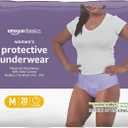 Basics Incontinence Underwear for Women, Protective, Disposable, Postpartum, Maximum Absorbency, Medium, Lavender, 40 Count (2 Packs of 20)