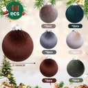 Christmas Tree Ornaments Velvet Balls, 3.15in Large Velvet Christmas Balls Ornaments for Tree Decorations Shatterproof Flocked Hanging Ornaments Xmas Holiday Party Home Decor, Muti-A, 12Pcs