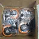 3 Inch Caster Wheels, Casters Set of 4 Heavy Duty, Orange Polyurethane (PU) Casters, Industrial Swivel Top Plate Castor Wheels for Workbench/Furniture/Cart (Pack of 4)