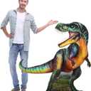 4 ft Dinosaur Cardboard Cutout Standup Jurassic Birthday Party Decoration PVC Life Size Cutout Dinosaur Party Photo Prop for Jurassic Indoor Outdoor Decor(Realistic)