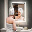 18“ x 24” LED Bathroom Smart Mirror, Rectangle Mirror with Three Color Light Temperature Brightness Settings,Backlit + Front Lit,Wall-Mounted Vanity Mirror with Memory Function