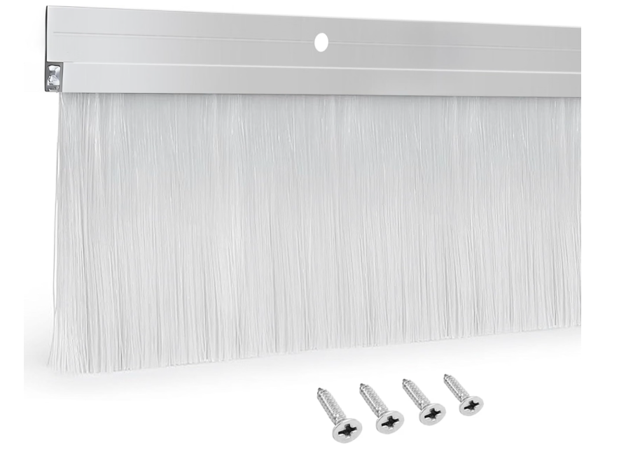 4 Set Door Brush Sweep – 2.80" x 39.3" CEPIA Garage Door Seal –White Roll Up & Exterior Door Sweep for Bottom Gap Protection (157 in / 4000 mm)