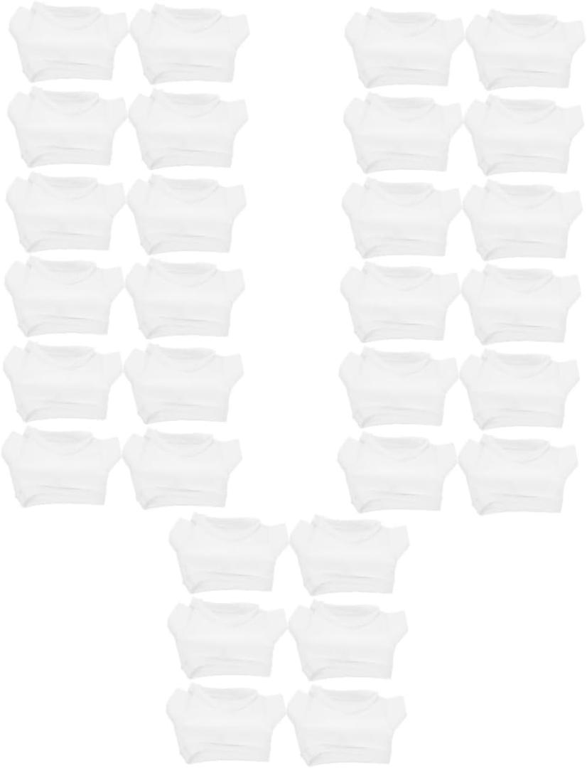 VOSAREA 30pcs Cute Plush Stuffed Animal T-Shirt Doll Clothes Delicate Costume for Decorations