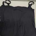 Darong Women Padded Tank Top Built in Bra Adjustable Spaghetti Straps Double Lined Basic Cami Shirt (Small, Black)