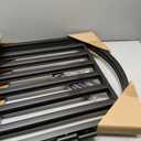 Malier Metal Freestanding Dog Gates with Door, 36'' Height Outdoor Indoor Dog Fences, Extra Wide Foldable Puppy Gate for Stairs (Black, 2 Panels 40''W  36''H)