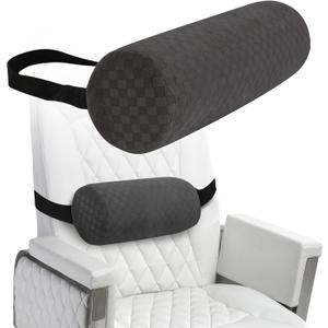 Lumbar Roll Pillow for Lower Back, Lumbar Support Foam Roll Cushion with Pillowcase and Upgraded Strap for Office, Chair, Car, Seat Pain Relief & Improving Posture 