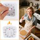 Kitchen Cooking Timer, Chef Cooking Timer Clock with a Loud Alarm Clock, 100% Mechanical Desktop, Suitable for Classrooms, Homes, Study (White)