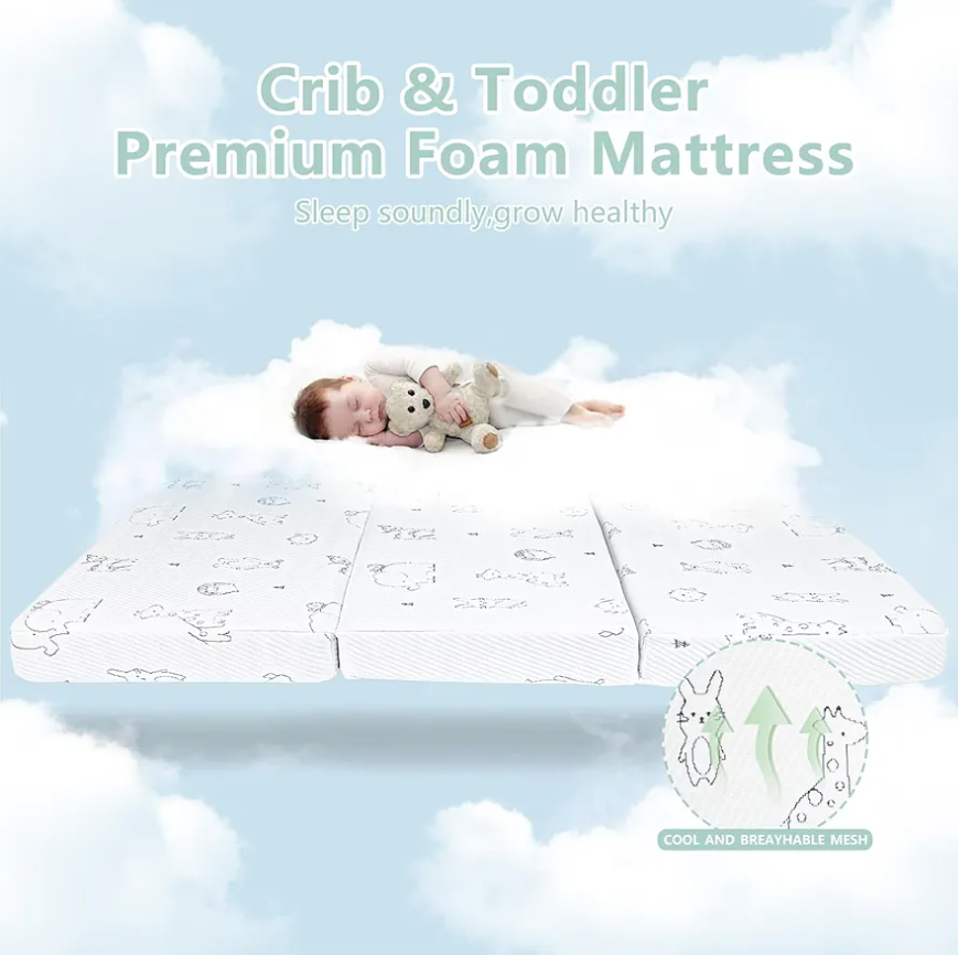 Trifold Pack and Play Mattress for Baby and Toddlers - 38"x26"x1.5", Breathable Pack N Play Mattress, Portable Crib Mattress with Carry Bag, Washable Cover Playpen Mattress for Travel Trifold Pack and Play Mattress for Baby and Toddlers - 38"x26"x1.5", Breathable Pack N Play Mattress, Portable Crib Mattress with Carry Bag, Washable Cover Playpen Mattress for Travel