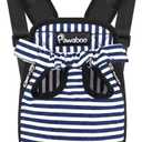 Pawaboo Pet Carrier Backpack, Adjustable Pet Front Cat Dog Carrier Backpack Travel Bag, Legs Out, Easy-Fit for Traveling Hiking Camping for Small Medium Dogs Cats Puppies, Medium, Blue & White Stripes