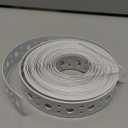 White Coating Metal Strapping 1-Inch x 33FT 0.6mm Thickness for Pipe Support Pipe Hanger Strap Metal Strapping with Holes Flexible Trimming