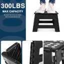 Dyforce 9 Inch Folding Step Stool for Kids and Adults, Collapsible Light-Weight Foot Stools Foldable for Toddler, Kitchen, Bathroom, 300 lb Capacity (Black)
