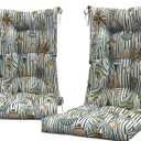 Set of 2 Rocking Chair Cushions for Outdoor/Indoor Use, Water Repellent Tufted Chair Pads, 19"x19" Thick Rocking Seat Cushions Set for Patio,Porch Rocker - Crayon Shells, 19"x19"seat/24"x19" Back