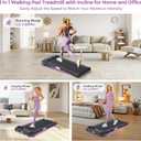 Portable Treadmill for Home Small, Walking Pad Treadmill with Incline, Compact Under the Desk Treadmills for Small Spaces, Electric Small Treadmills for Exercising, 3.0HP, 0.6-7.6MPH, 350LBS