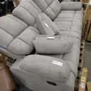 Recliner Chair Sofa, Living Room Furniture Set, 3 Seat Ergonomic Lounge Sofa Counch, Manual Recliner Sofa Made with Chenille Fabric for New Year (Light Grey) 7 1/2 ft x 2 1/2 ft