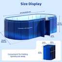 Portable Foldable Bathtub, Freestanding Bathtub No Installation, Bathroom SPA Soaking Bath Tub, Shower Stall Collapsible Hot & Ice Bath Tub (Blue with Storage Rack, 47.2"L x 21.6"W x 19.6"H)