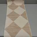 Beeiva Checkered Print Washable Runners for Hallways 2x4, Ultra Thin Beige Small Rugs for Entryway Low Pile Non Slip Bathroom Rug, Modern Geometric Decor Neutral Throw Rug for Kitchen Laundry Bedroom