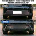 2PCS Rear Diffuser Compatible with Tesla Model Y Juniper 2025 2026, ABS Rear Bumper Lip Splitter (Matte Black)