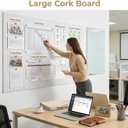 Felt Bulletin Board 48" x 36", Cork Boards for Walls, 12 Pack Bulletin Board Large Cork Board for Office, Felt Boards with 70 Safe Removable Adhesive Tabs Wall Decor for Home(White)