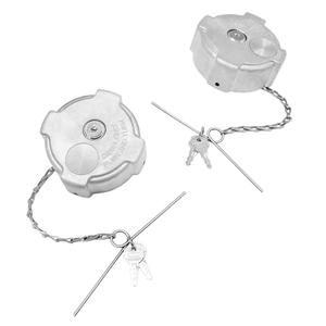 Locking Fuel Cap (2PCS), Compatible with 1996-2018 Freightliner Cascadia Columbia Century Coronado 1/4 Turn Lock Gas Cap, 3In Aluminum Diesel Fuel Tank Cap, W/Keys | 03-37017-002 0337017002 600149