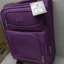 U.S. Traveler Rio Lightweight Softside Rolling Carry-on Suitcase, 4-Wheel Single, Purple