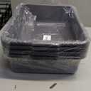 4-Pack Bus Tubs, Commercial Tote Box, Plastic Bus Box (13 L Capacity), Grey