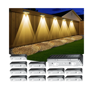 Solar Fence Lights Outdoor, 8 Pack IP65 Waterproof Fence Lights Solar Powered with Ultra-Bright LED Lens, 9 Color Modes, 12+ Hours Steady Glow for Deck/Backyard/Patio/Pool/Wall - Black