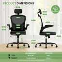 Office Chair Ergonomic Desk Chair, 330LBS Capacity, High Back Computer Chair for Long Hours Comfortable, Rolling Swivel Executive Task Chair for Home Office with Flip-up Armrests, Black, One Size