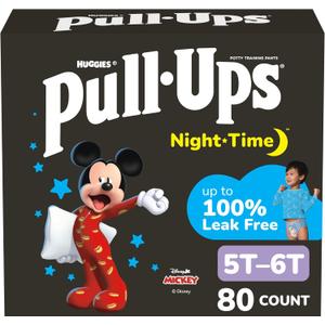 Pull-Ups Boys' Night-Time Potty Training Pants, Size 5T-6T Overnight Training Underwear (46-60 lbs), 80 Ct