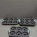 Tongjude 8 Pieces Silicone Donut Pans, Nonstick Silicone Muffin Pans, Heat Resistant Kitchen Oven Silicone Baking Cups, Dishwasher Safe and Microwave Safe, Grey