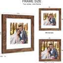 Hongkee 8x8 Picture Frame Set of 2, Made of Real Glass and Rustic Brown Wooden Frame - Display Square 6x6 with Mat or 8x8 Without Mat, 8 by 8 Photo for Wall or Tabletop