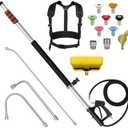 LidoDola 24FT Telescoping Pressure Washer Wand Kit - 2 Extension Poles, Gutter Cleaner, Brush, Pivoting Coupler & 7 Nozzles for Roof, Deck, Vehicle, Sidings