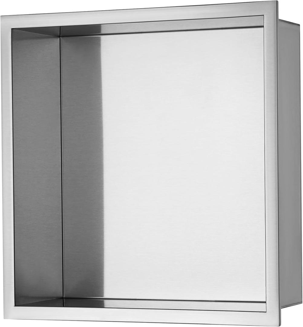 VEVOR 13 x 13 Inch No Tile Shower Niche 304 Stainless Steel, 13x13'' - Single Layer