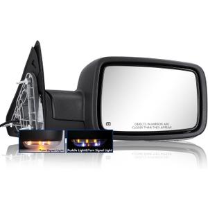 Side Mirror for Dodge Ram - Compatible with Towing Mirror 2009-2018 Dodge Ram 1500 2500 3500 4500 5500 with Power Heated Turn Signal Manual Folding Power Adjustment Only Right Side