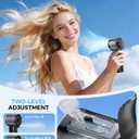 Doge&Vollar 4-in-1 Misting Handheld Fan, High Speed Portable Fan, Black, 16000 RPM 1-100 Stepless Speed, 30H Max Runtime Personal Fan, Dual Type-C Flashlight, Wrist Strap Charging Cable