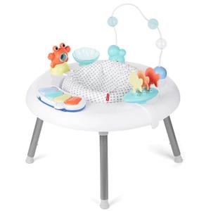 Skip Hop 2-in-1 Baby Activity Center with 20+ Developmental Activities Light-up Musical Piano for Tummy Time Play 4 Clip-on & Moveable Toys and 360-degree Rotating Seat Seascape Age 4m+