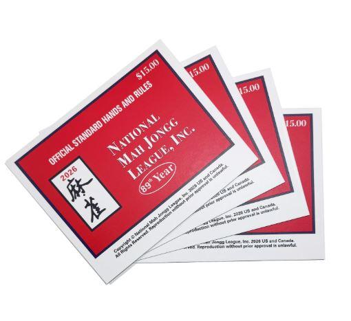 MJPHXMY 2026 Mahjong Cards, 4-Pack Large Print Mah Jong Cards Easy to Read,Tear-Resistant Quick Guide Cards for Game Night, Club Play, Travel and Seniors