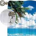 41x84Inch Polyester Hawaiian Seaside Palm Tree Curtain Tropical Ocean Beach Rod Pocket Window Treatment Drape Blue Sky Cloud Seawater Wave Print Bedroom Living Room Home Decor 2 Panels