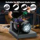 Lawn Mower Blade Bench Grinder,2/3HP 500W Lawn Blade Sharpener, Electric Lawn Mower Blade Sharpeners with 30 40 Adjustable Brackets, 7 Inch Ceramic Sandpaperfor High/Low Lift, Gator, Flat Blades