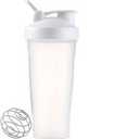 Shaker Bottle 20oz Protein Shaker Plastic Bottle for Pre & Post workout with Twist and Lock Protein Box Storage, Portable Fitness Bottle for Fitness Enthusiasts Athletes (white, 20 oz)