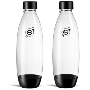 sodastream 1L Twin Pack Dishwasher Safe Slim Bottle (Black)