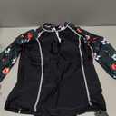 Long Sleeve Rash Guard for Women - 2 Piece Swimsuit with Shorts Zip Up Swim Shirt with Built-in Bra, Size small