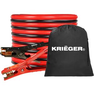 K KRIGER Jumper Cables for Car Battery, Heavy Duty Automotive Booster Cables for Jump Starting Dead or Weak Batteries with Carrying Bag Included (25-Feet (2-Gauge)