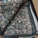 Dining Room Rugs for Under Table - 7x9 Washable Dark Green Oriental Area Rug for Living Room, Non-Slip Floor Carpet for Bedroom Under Bed - Vintage Design & Stain Resistance