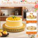 Wenqik 2 Pack Cake Stand Set, 14/16 Inch Metal Round Cupcake Dessert Stand Decorative Elegant Cake Display for Weddings Party Birthday Baby Showers Anniversary(Ornate Floral,Gold)