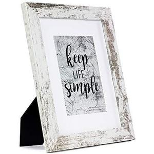 kennethan 8x10 Picture Frame Rotten Brown, Wooden Frame with white mat, For Tabletop and Wall Mounting Display for Home, Office,Gallery,Holiday with Photos, Posters