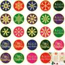 Christmas Stickers for Envelope Seals Cards Making Crafts 2 Inch Round Happy Holiday Christmas Label Card Vinyl Stickers for Mailing Baked Goods Gifts Decorative Bag (deer168)