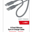 ZGEAR SILICONE CABLE USB C 6 FT GREY