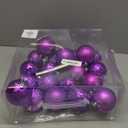 20ct Purple Christmas Ball Ornaments Shatterproof Plastic Christmas Tree Decorations for Xmas Party Home Office Holiday Decor -Large Size (3.15", 80mm)