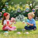 EagleStone Bubble Gun Toys for 3+ Year Old Kids Boys Girls, 2 Pack Automatic Bubble Machine with Bubble Solution, Summer Outdoor Kids Toys for Ages 3-4,4-6,5-7, Birthday Gifts for 3 4 5 6 7 8 Year Old