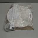 Drink Table, 11 inch Dia., Small Pedestal Side Table, Round Cocktail Table, Circle End Table with Metal Base, for Small Spaces, Living Room, Bedroom, Faux Marble, White